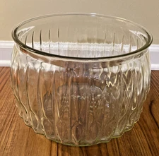 Vintage? Glass Punch Bowl * 8" tall x 10" round with 9" base Tear drop design
