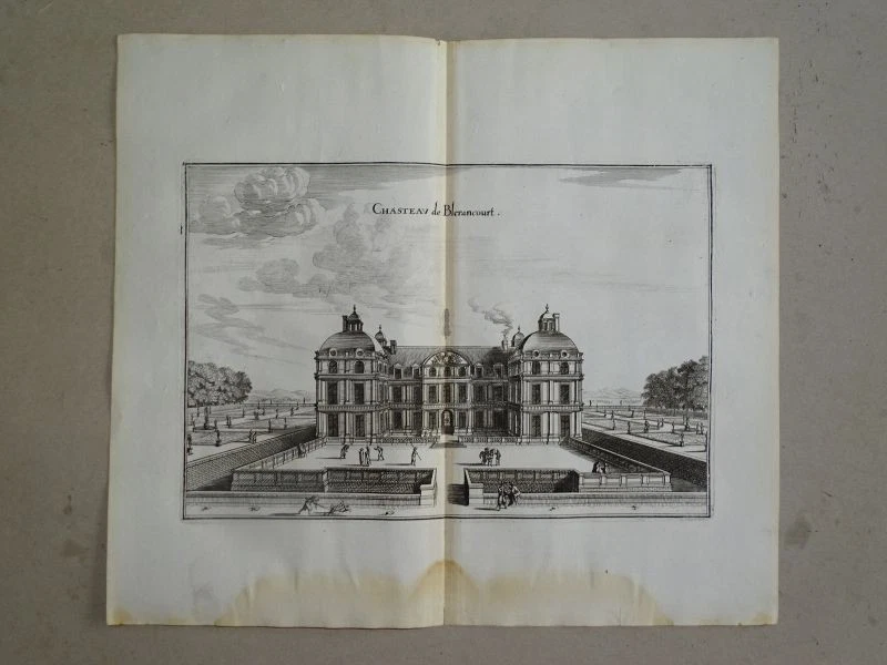 Château de Blérancourt Aisne Topographia Galliae EA Merian Kupferstich 1655 - Bild 2 von 3