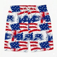 American Flag Men Hawaiian Shorts Patriotic