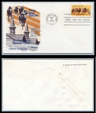 US FDC # 1528 10c Horse Racing  Fleetwood  S.Cancel 1974, 9p9817