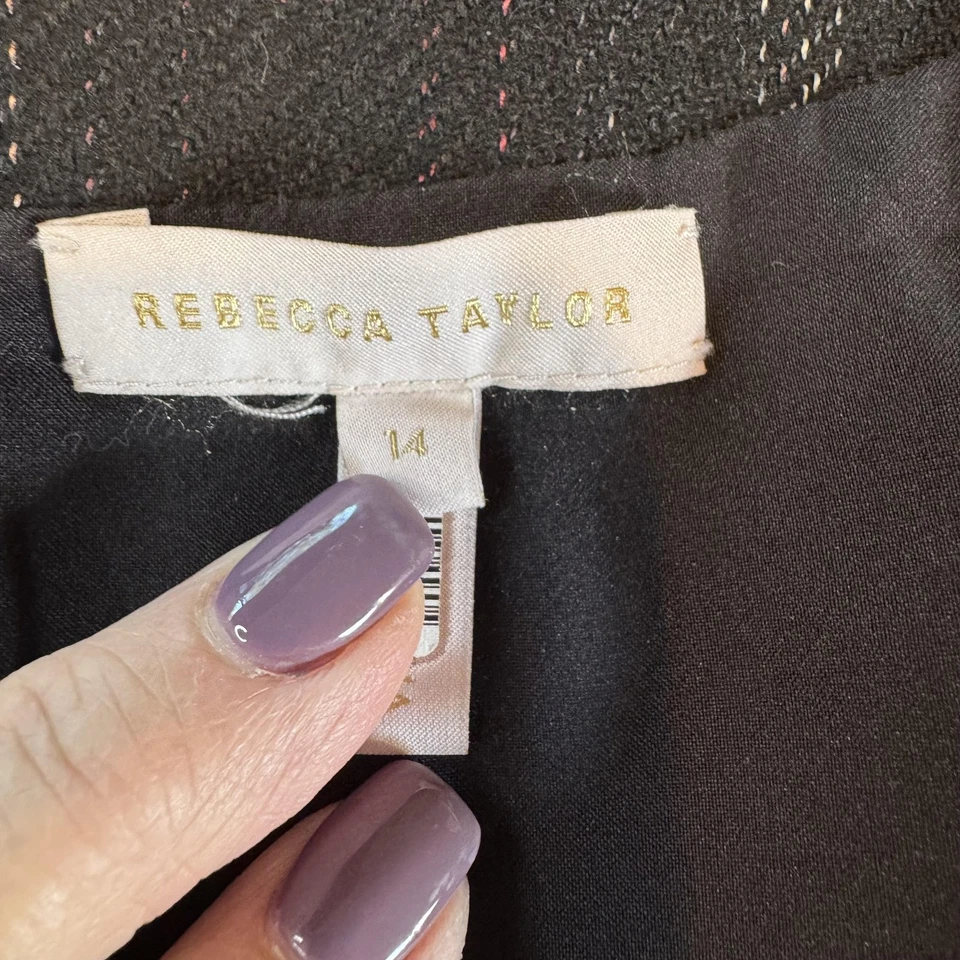 Vestido Rebecca Taylor Mujer 14 Vainas Cuadros Mezcla Lana Cuello Redondo Academia Oficina Foto 3 de 4