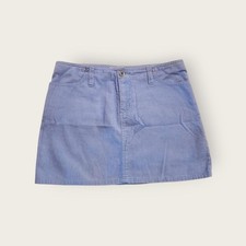 Vintage Y2k early 2000s Aeropostale baby blue corduroy low rise mini skirt