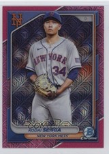 2024 Bowman Mega Box Chrome Fuchsia Mojo Refractor 127/299 Kodai Senga #1 1k9t