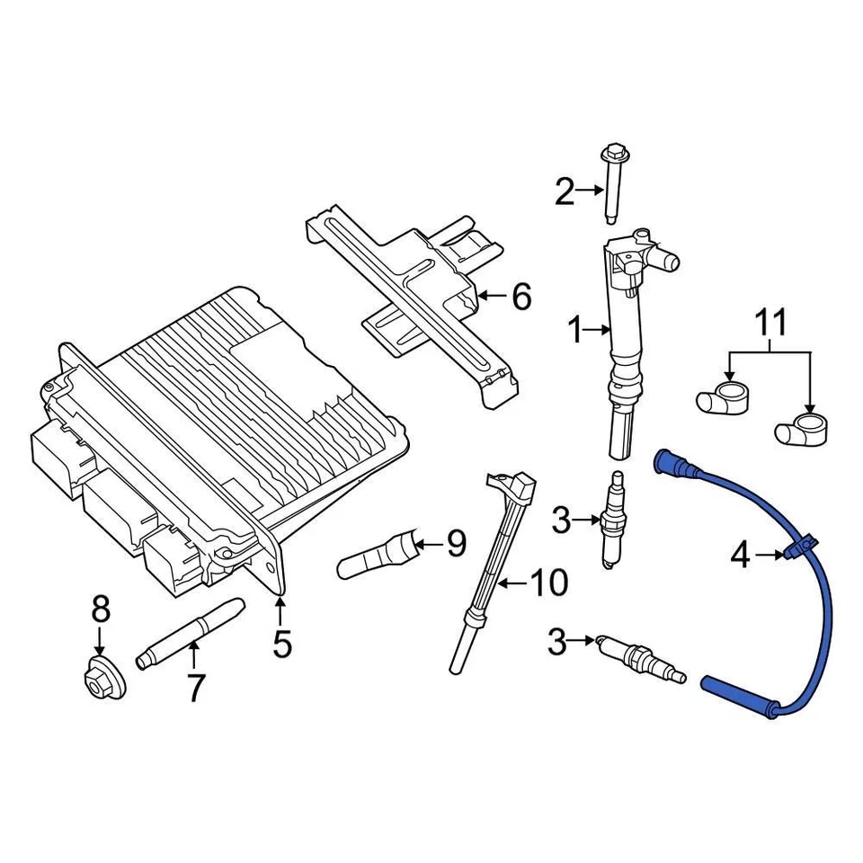 For Ford F-150 2010-2012 Ford AL3Z12286A Spark Plug Wire - Imagem 2 de 2
