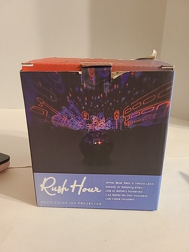 Rush Hour Multi-Color LED Projector Steady Rotating Merkury Innovations 2023 NIB - Picture 1 of 9