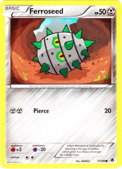 x4 Ferroseed - 71/98 - Common Pokemon BW2 Emerging Powers M/NM