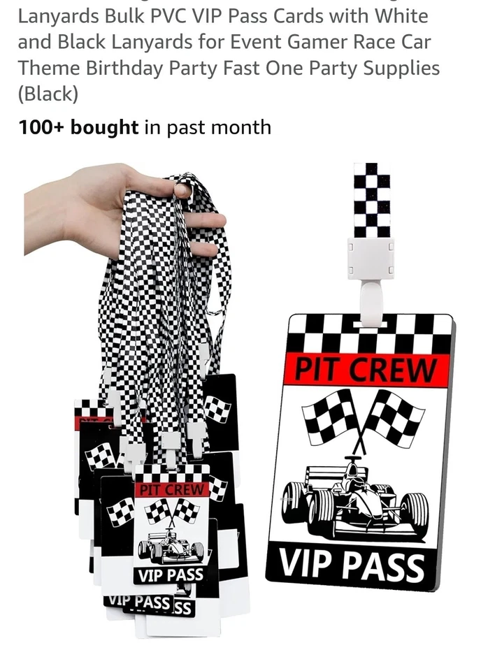 21-Piece Racing Teenage F1 Racing Birthday Decor Set Checkered Flag Guys Unisex - Image 3 of 4
