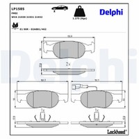 Delphi Bremsbelagsatz, Scheibenbremse LP1585 FüR Alfa Romeo Fiat Lancia