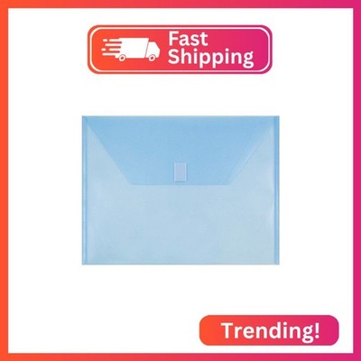 JAM PAPER Plastic Envelopes with Hook & Loop Closure - Letter Booklet - 9 3/4 x