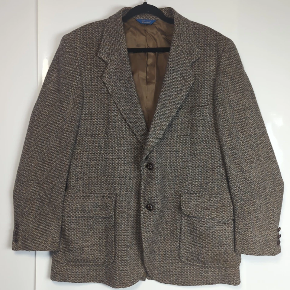 Vintage Pendleton Blazer Men's 42 Pure Virgin Wool Tweed Sport Coat Jacket Brown - Image 2 of 4