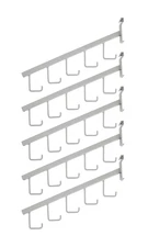 Pack of 5 White 5-J-Hook Waterfall Faceout Gridwall Hooks - Essential Grid Wall