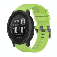 For Garmin Instinct 2 Solar Pure Color Steel Buckle 22mm Silicone Strap 