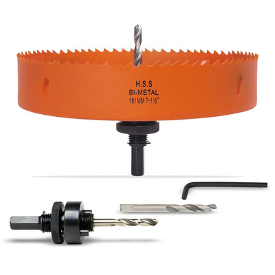 7-1/8 Inch Hole Saw with Arbor for Metal Wood Plastic, 7.1 in Bi-Metal Hole Cutt
