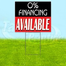 0 FINANCING AVAILABLE 18x24 Yard Sign Plastic Corrugated WITH STAKE USA YS00272
