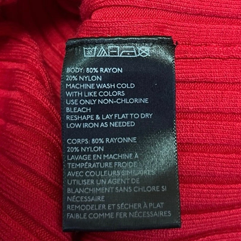 Тишина + шум красный ребристый вязаный спортивная спина без рукавов укороченный свитер верхний размер M - Изображение 4 из 4