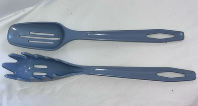 #ad #ad New King Kraft Steel Blue Nylon Plastic Slotted Spoon amp; Spaghetti Serving Spoons $9.00