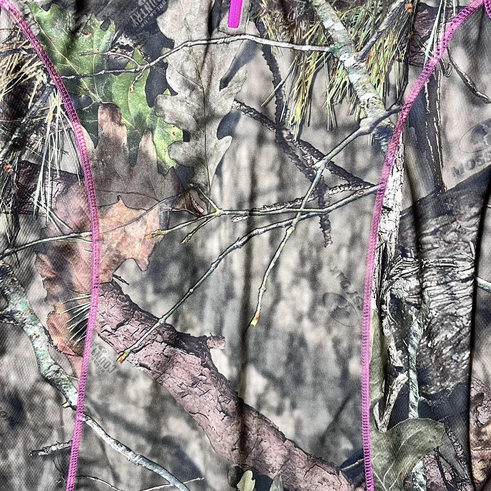 Женская футболка Mossy Oak (M) на молнии 1/4 камуфляж с длинным рукавом розовые большие пальцы - Изображение 3 из 4