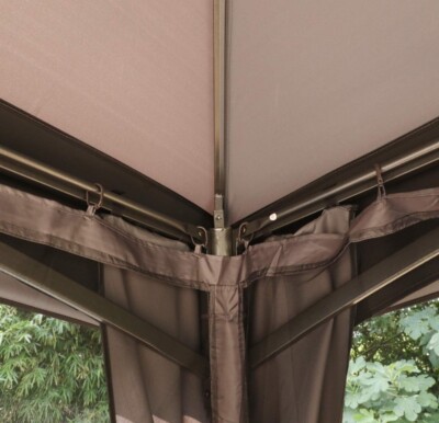 10'x13' Outdoor 2-Tier Vented Canopy Steel Gazebo BBQ Party Tent Shelter Shade