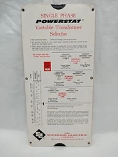 The Superior Electric Single Phase Powerstat Variable Transformer Selector