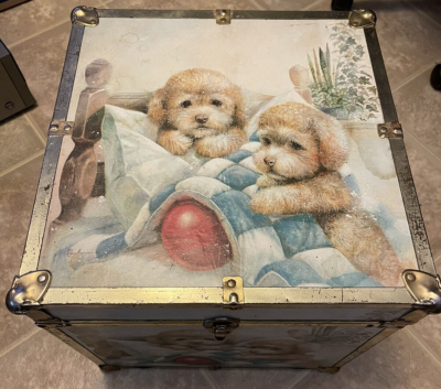 dog 犬 ボックス トランク アンティーク Unknown ビンテージ アメリカン・USED / アンティークトランクケース 送料無料≪SVG≫【 家具・インテリア
