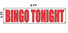 BINGO TONIGHT Banner Sign 2x8 for Business Shop Building Store Front