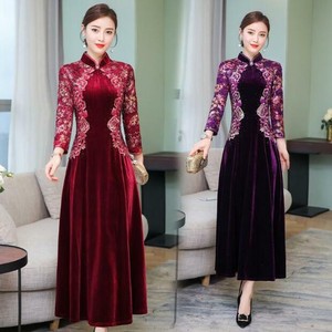 velvet dress embroidery