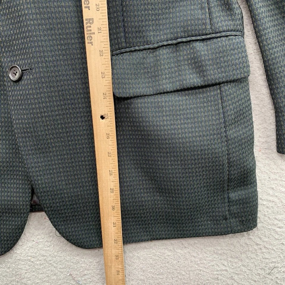 Givenchy Monsieur Jacket Men’s Size 42R Green Geometric Wool Blazer Button Up - Image 4 of 4