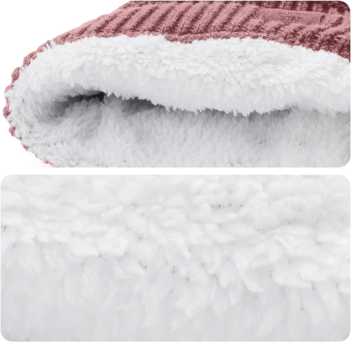 Durio Fleece Lined Knit Beanie - Warm Winter Hat For Women & Men, One Size