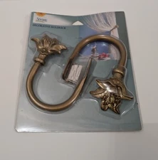 Springmaid Decorative Flower Curtain Hold Backs 2 Pieces Antique Brass