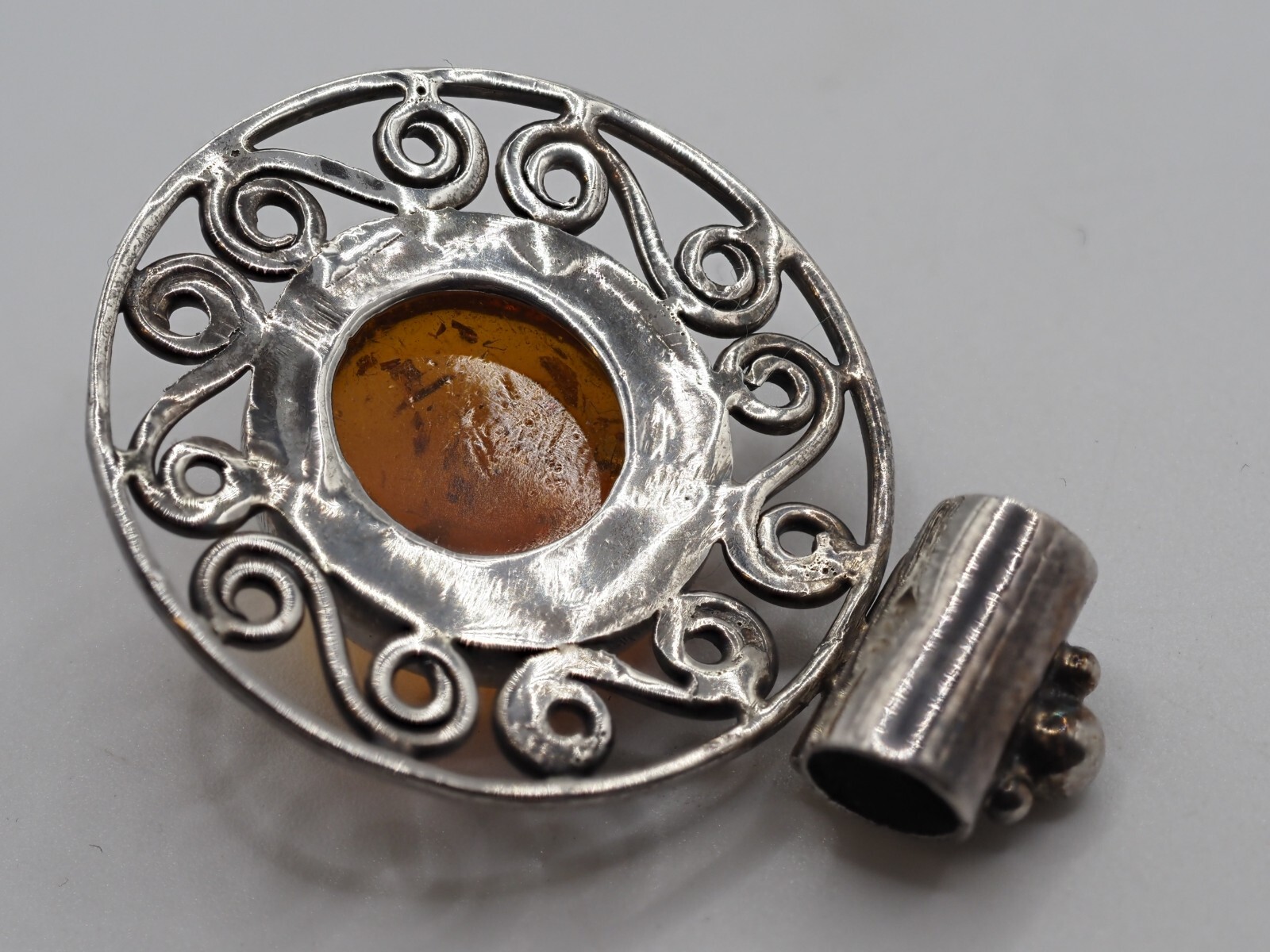 Photo 3 of Sterling Silver Amber Necklace Pendant P16