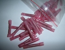 10 Heat Shrink Butt Connectors 22-18 Gauge Ga AWG Red Car Audio Terminals