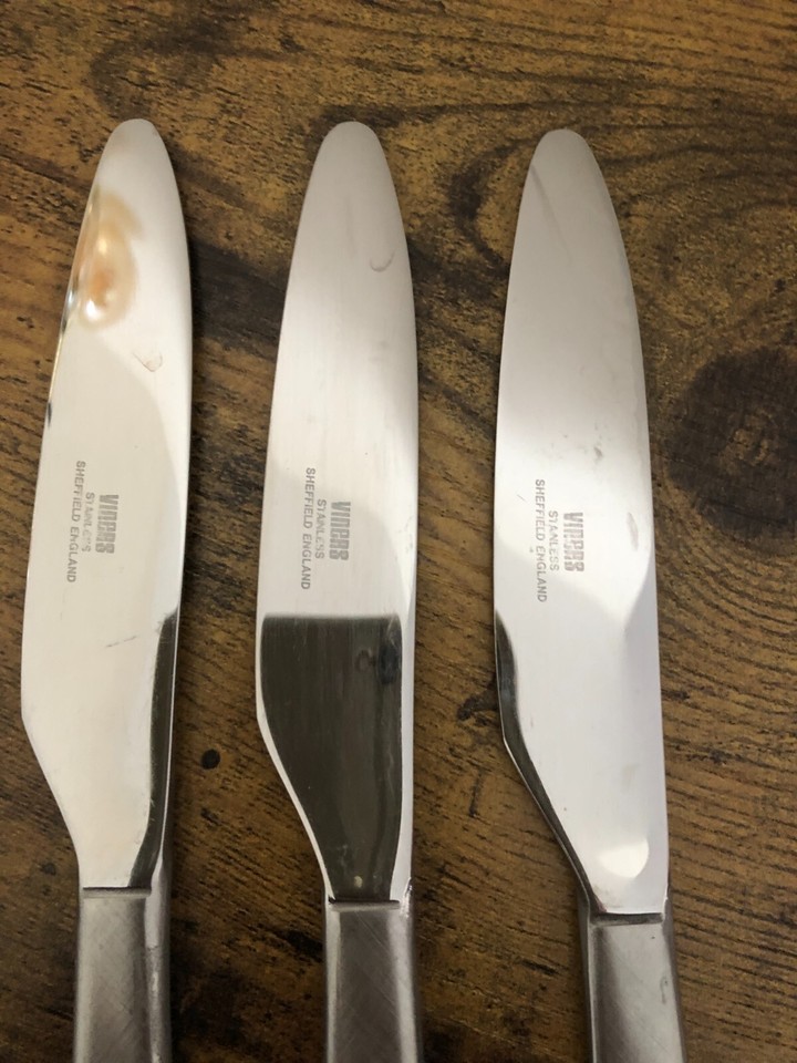 3 x 20.5 cm Table Butter Knives Viners COUNTRY GARDEN Cutlery Sheffield