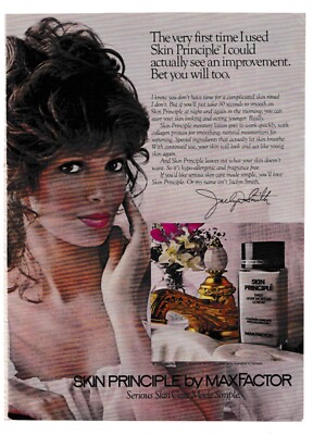 Vintage magazine print ad Jaclyn Smith Max Factor Skin Principle angel make up