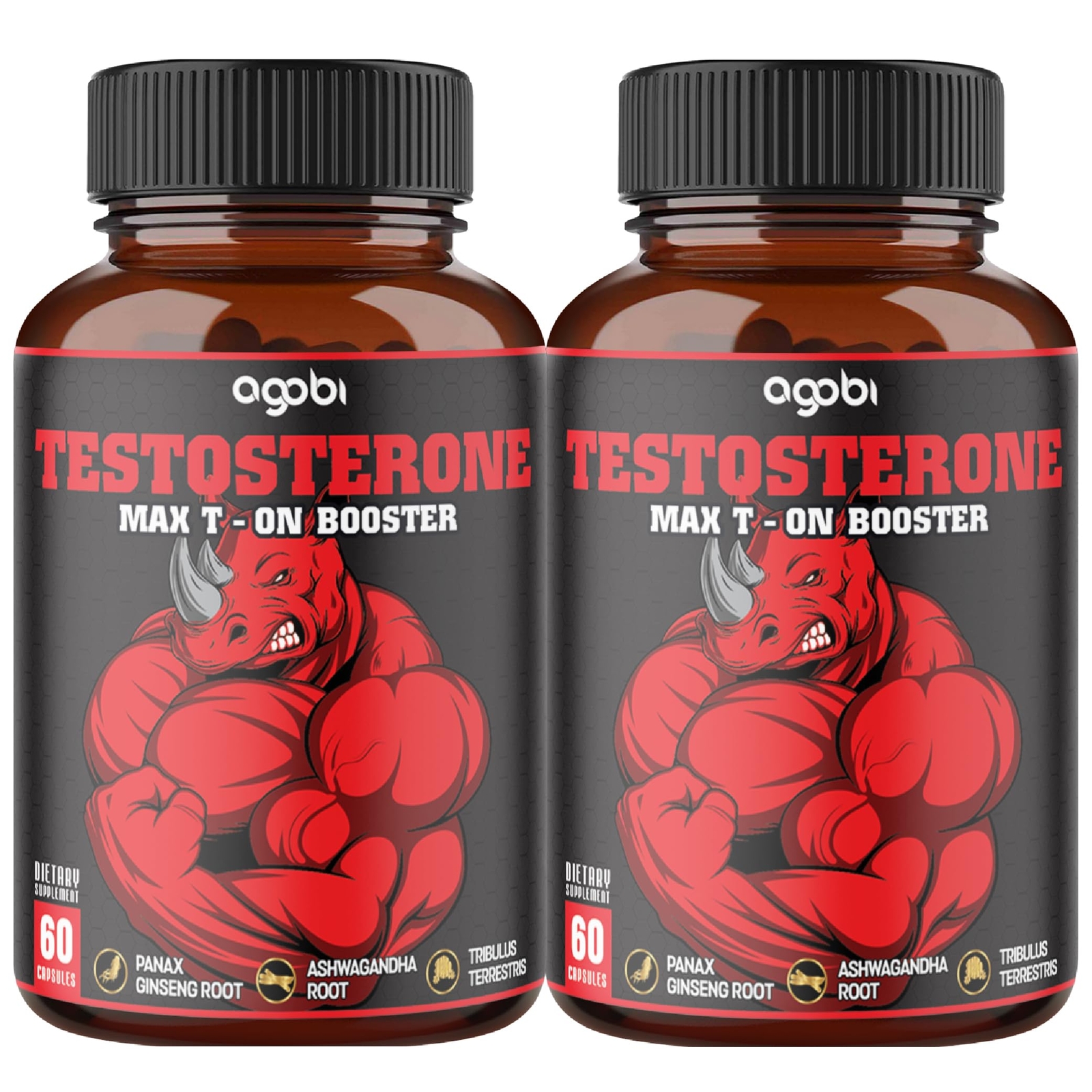 2 Packs 60 Capsules - Testosterone Booster for Men, Muscle Build, Energy & En...