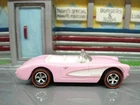 Hot Wheels Pink Barbie The Movie 1956 Corvette with Redline Conversion