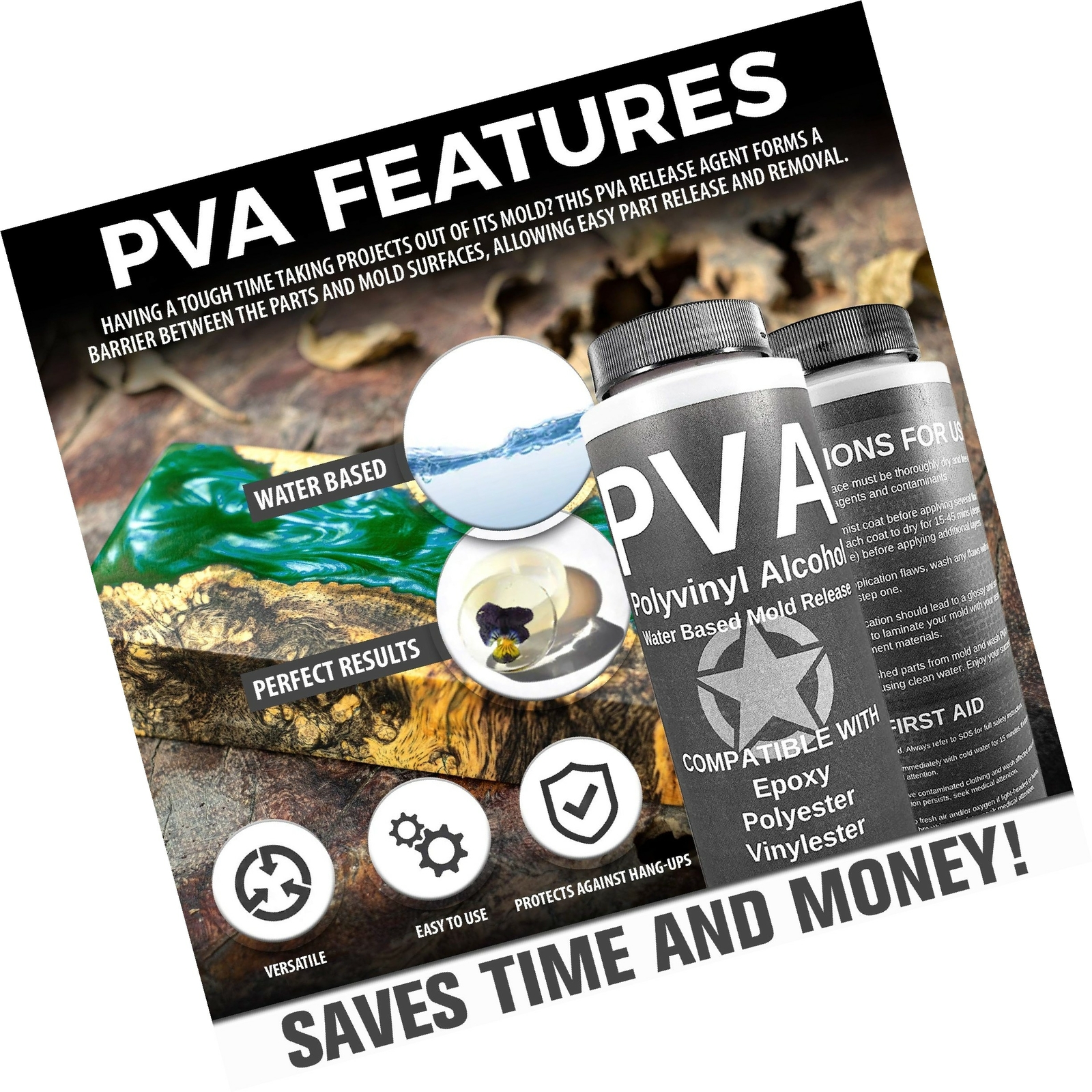 PVA Water Based Mold Release Polyvinyl Alcohol Agent for Epoxy
