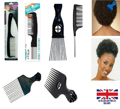 Afro Kamm mit schwarzer Faust Metall oder Kunststoff afrikanisches Haar Pik professionelles Styling
