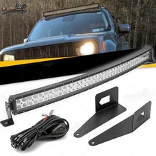Fit 15+ Jeep Renegade BU Trailhawk Roof Rail 42" Curved LED Light Bar Mount Kit