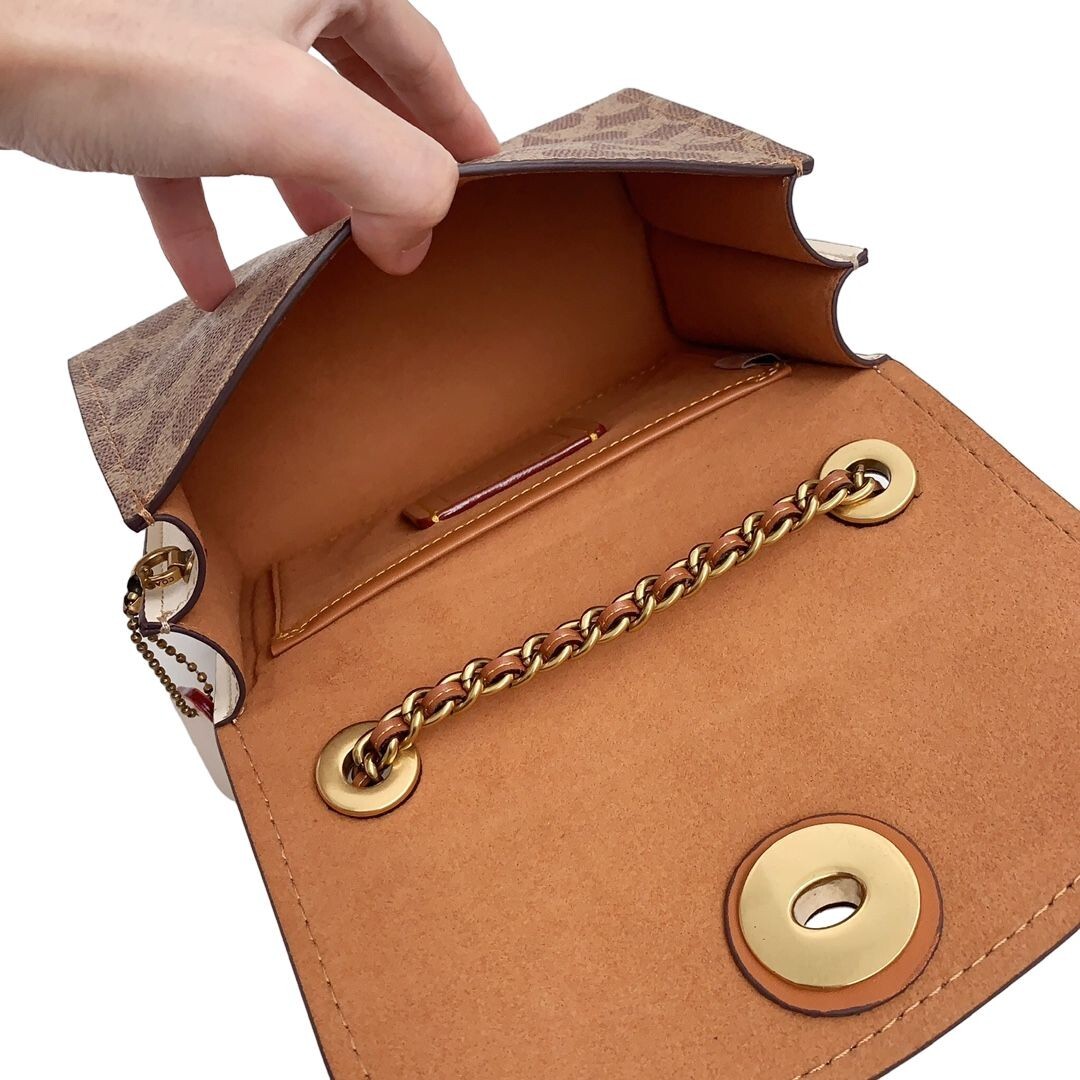 COACH 34256 Parker 18 Signature Turnlock Chain Shoulder Bag Outlet