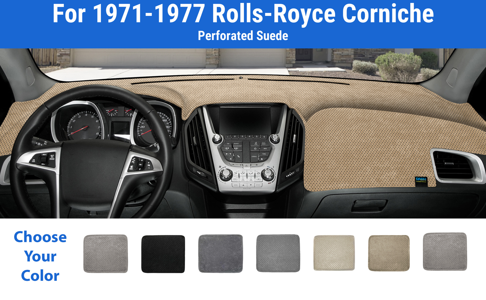 Dashboard Dash Mat Cover for 1971-1977 Rolls-Royce Corniche (Sedona Suede)