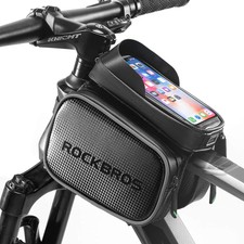 ROCKBROS Bike Bag Front Frame Double Zipper Bicycle Top Tube Handlebar Phone Bag