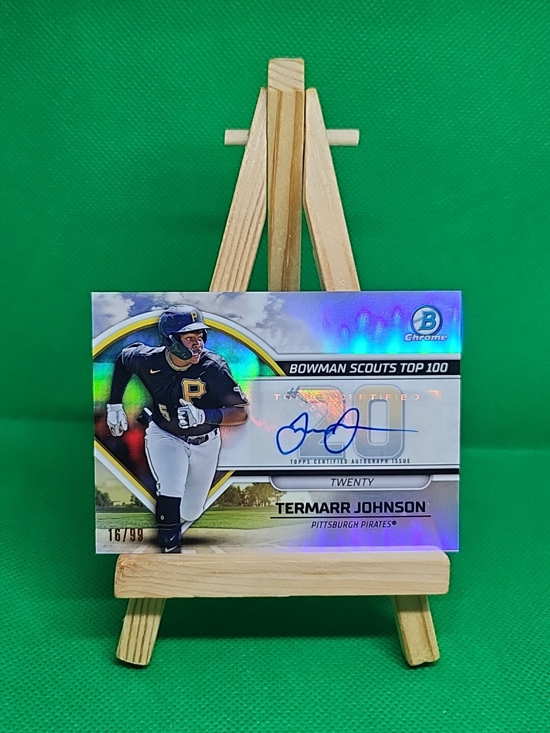 2023 Bowman Chrome Bowman Scouts Top 100 Refractor AUTO # 16/99 Termarr Johnson