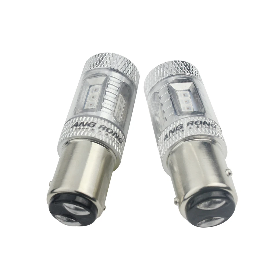 2x P21/4W BAZ15D LED Ampoules 15W Rouge Voiture Feu de Stop Freinage Arrière 12v - Photo 3/4