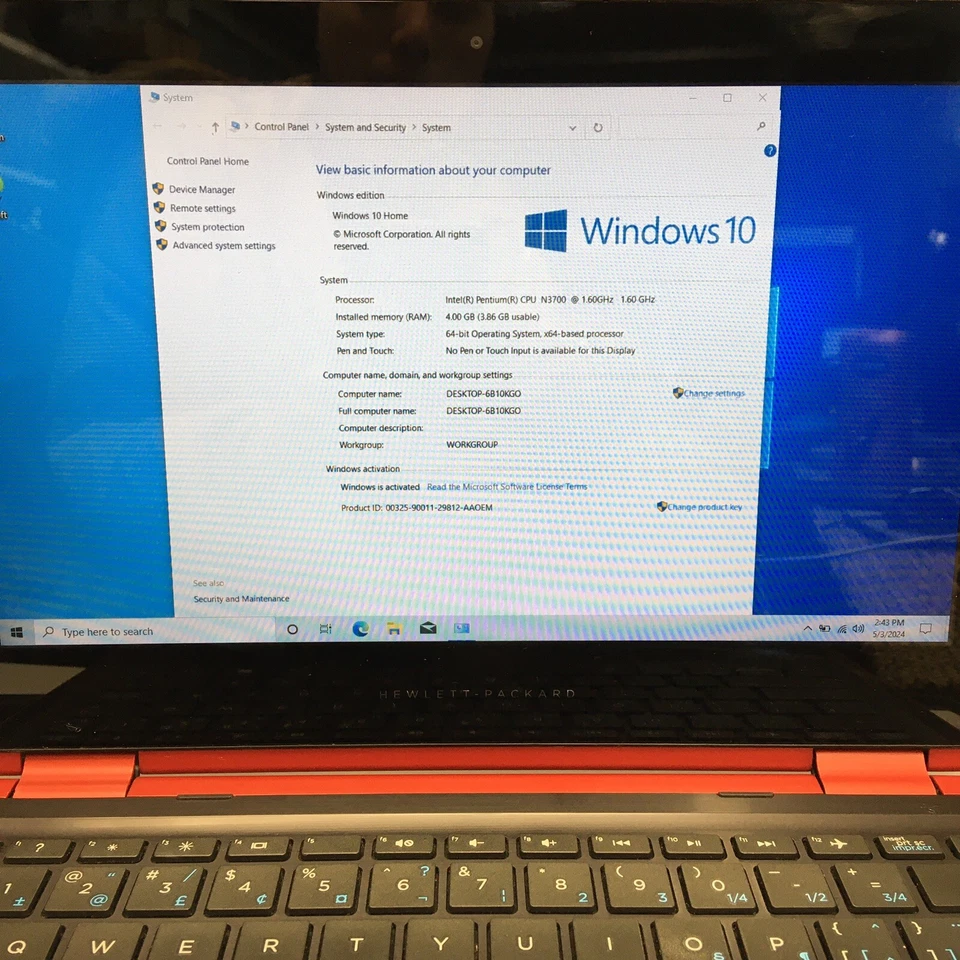 HP Pavilion x360 convertible 11.6 Laptop Pentium N3700 4GB 500GB Win10Home H2030 - Imagem 3 de 4