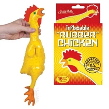 Inflatable Rubber Chicken by Archie McPhee approx 17 inches long Gag Gift Idea