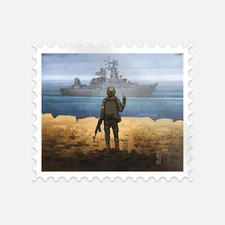 Russian Warship Go FCK Yourself Postage Sticker Car Bumper Vinyl Decal