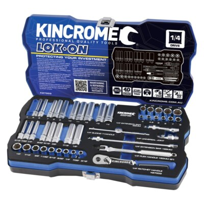 #ad KINCROME LOK ON 45 PC 1 4quot; Drive METRIC amp; IMPERIAL Tool Socket amp; Deep Set K27003 AU $204.95