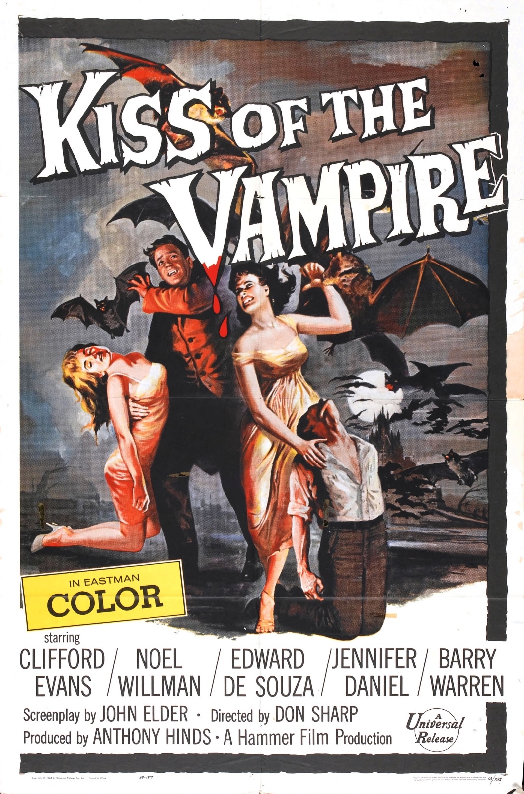 The Kiss of the Vampire Movie POSTER (1963) Horror