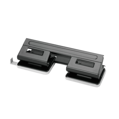 Herlitz Doppel-Locher / mit Ansatzschiene / Farbe: schwarz