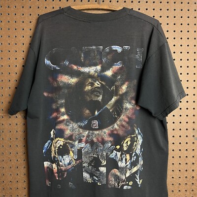 Vintage Bob Marley T-shirt Mens XL Black Rap Tee Catch A Fire 90s 